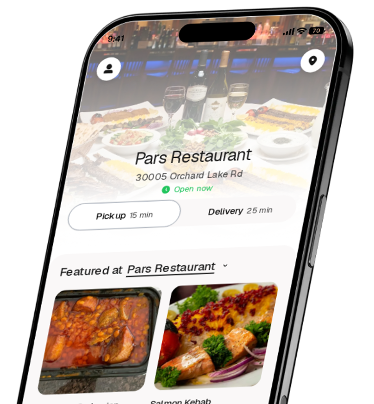 Pars Restaurant app preview